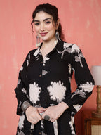 Antaran Black Pure Cotton Printed Co Ord Set | Grocsy
