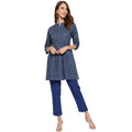 Antaran Blue Pure Cotton Printed Tunic | Grocsy