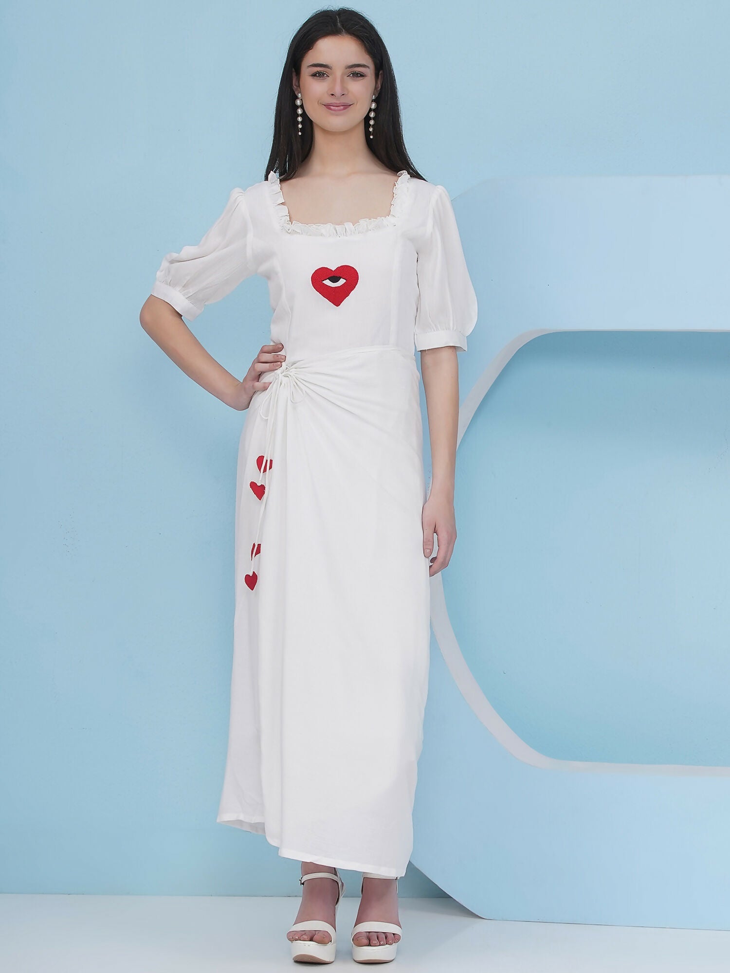 Joban Fashion White Drape Dress | Grocsy