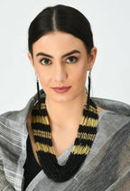 Mominos Fashion Johar Kamal Handicraft Finish Beads Work Long Necklace For Women (Black /Golden) | Grocsy