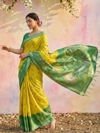 Shree Shyam Fashion Green Soft Silk Saree | Grocsy