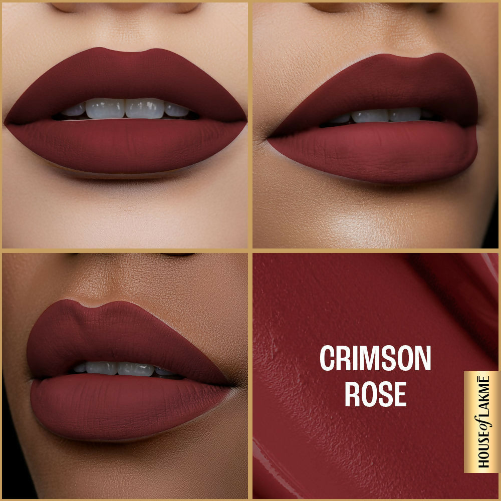 Lakme Ultimate Glam Matte Liquid Lipstick - Crimson Rose | Grocsy