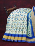 Combo of Off White and Blue Patan Patola Semi Chanderi Saree By Gayathri Reddy Designer Studio | Grocsy