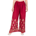 PAVONINE Maroon Color Golden Printed Rayon Fabric Sharara For Women | Grocsy