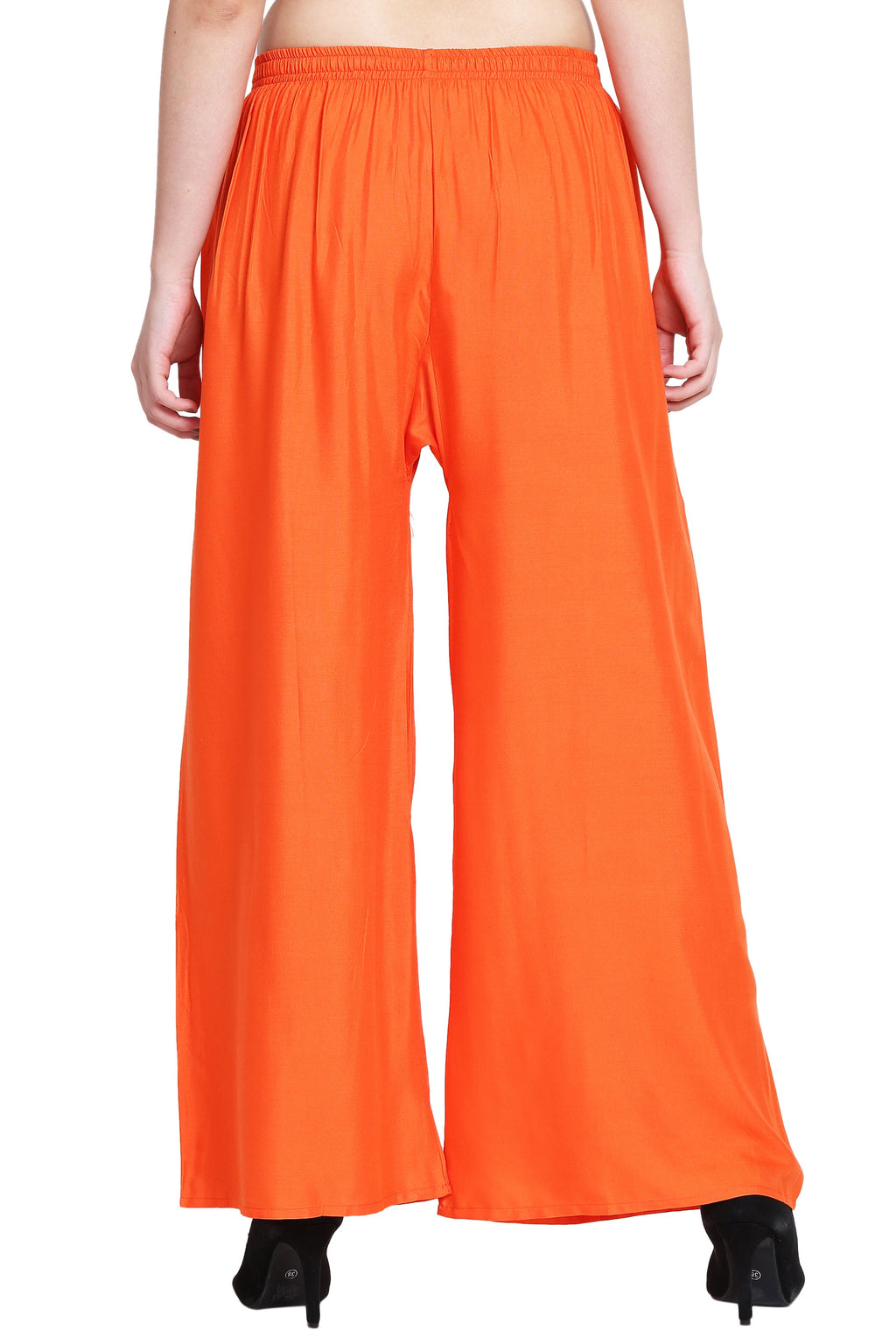 PAVONINE Orange Color Rayon Fabric Half Flared Sharara For Women | Grocsy