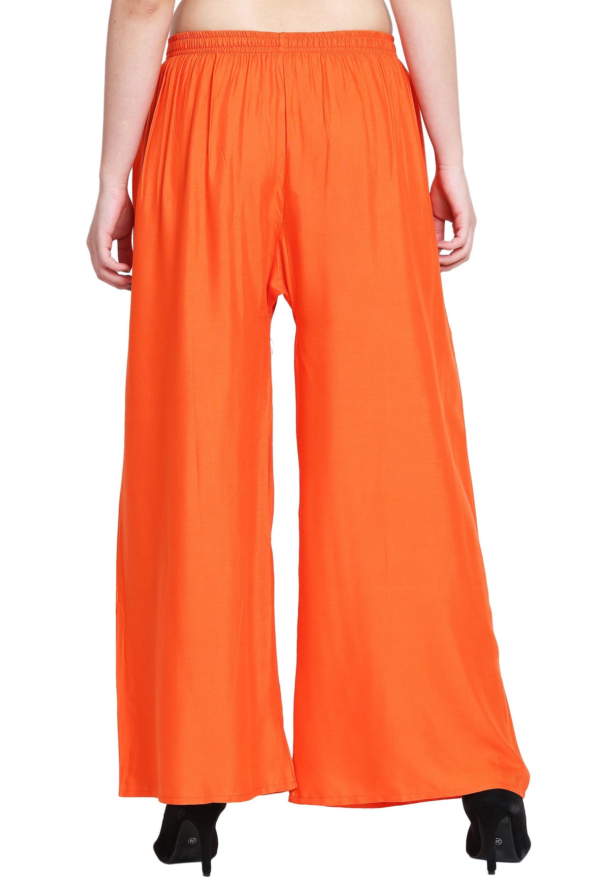 PAVONINE Orange Color Rayon Fabric Half Flared Sharara For Women | Grocsy