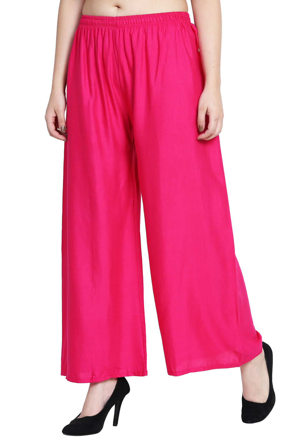 PAVONINE Rani Color Rayon Fabric Half Flared Sharara For Women | Grocsy