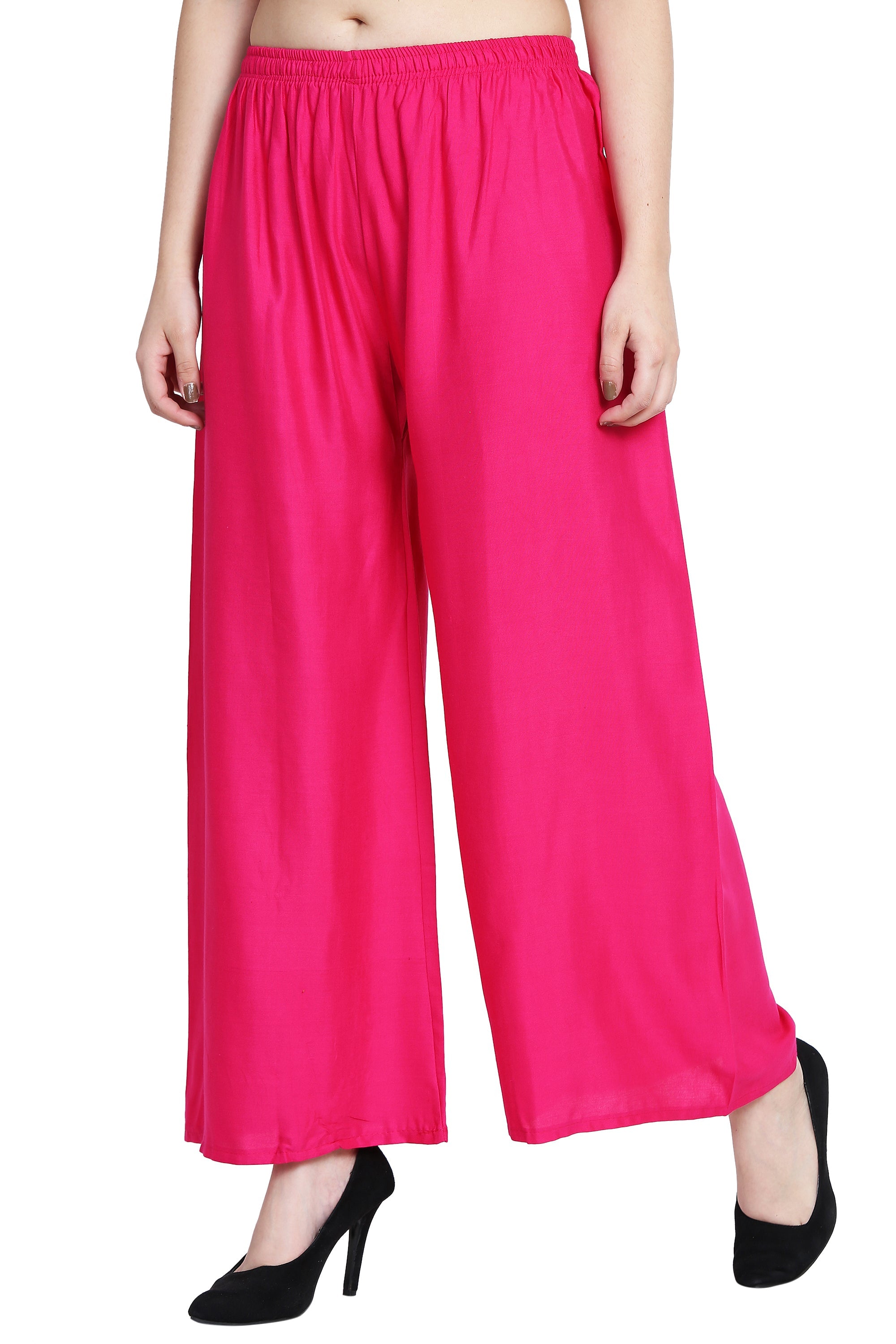 PAVONINE Rani Color Rayon Fabric Half Flared Sharara For Women | Grocsy
