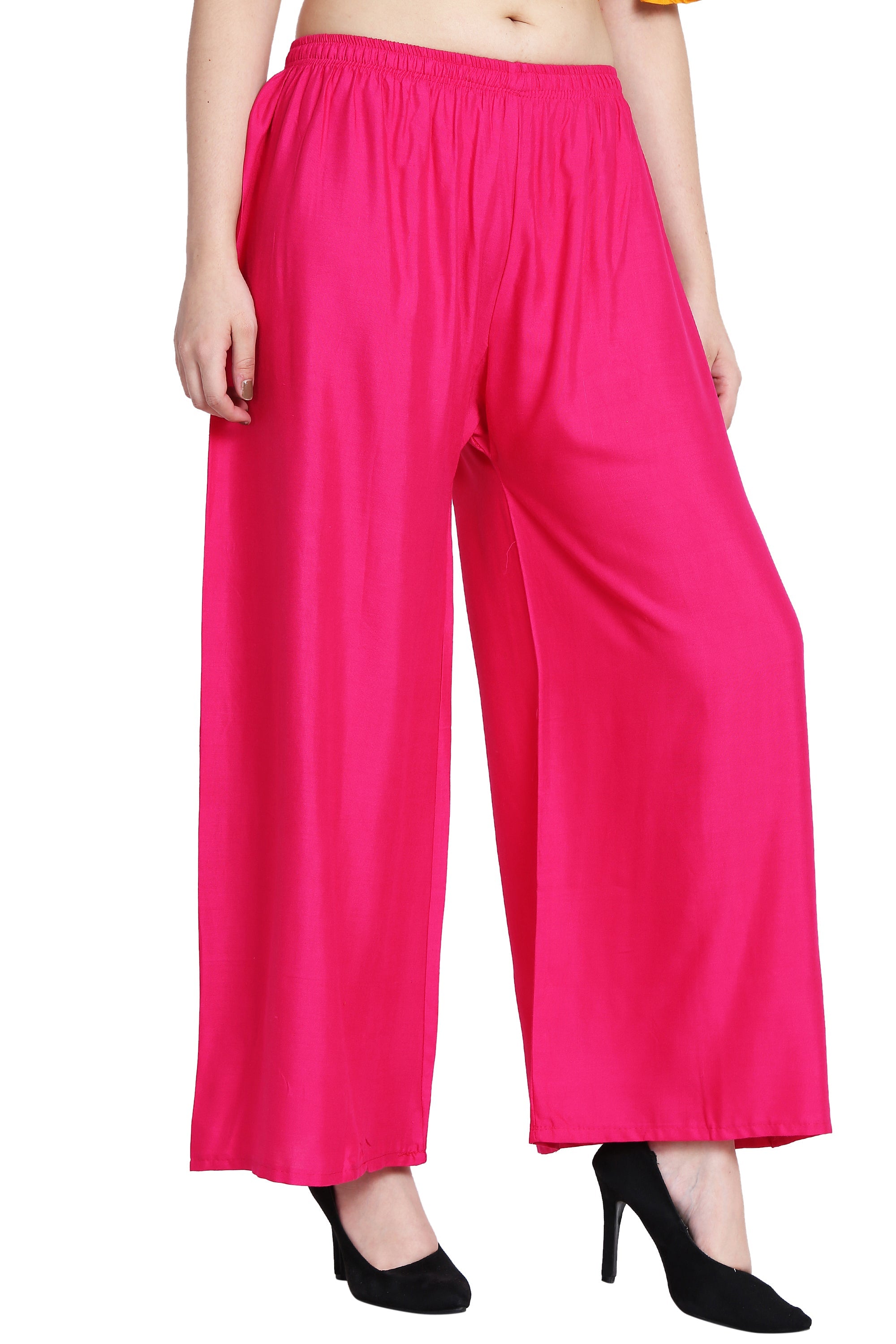 PAVONINE Rani Color Rayon Fabric Half Flared Sharara For Women | Grocsy