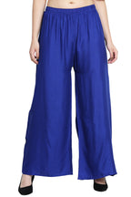 PAVONINE Royal Blue Color Rayon Fabric Half Flared Sharara For Women | Grocsy