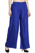 PAVONINE Royal Blue Color Rayon Fabric Half Flared Sharara For Women | Grocsy