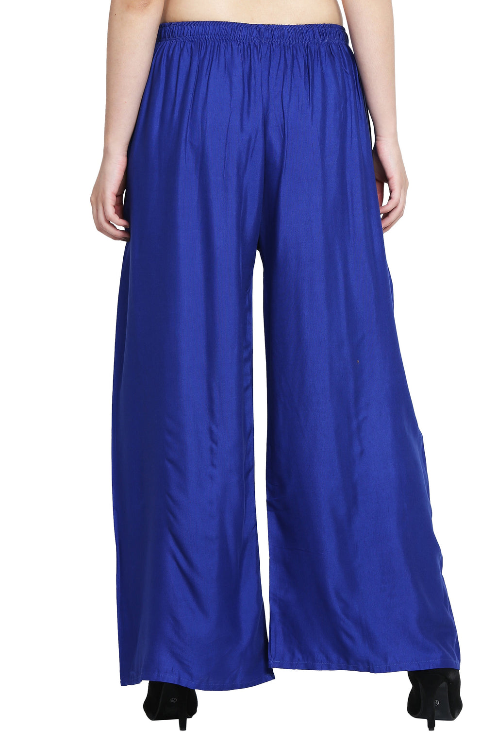 PAVONINE Royal Blue Color Rayon Fabric Half Flared Sharara For Women | Grocsy