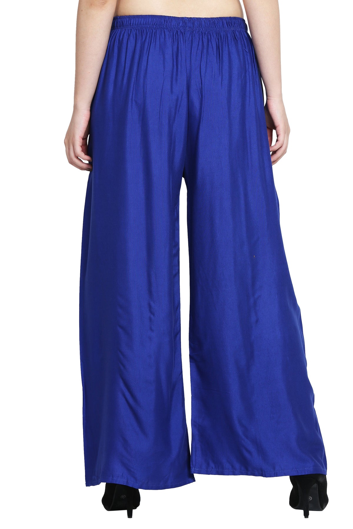 PAVONINE Royal Blue Color Rayon Fabric Half Flared Sharara For Women | Grocsy