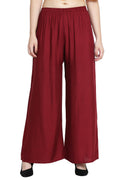 PAVONINE Maroon Color Rayon Fabric Half Flared Sharara For Women | Grocsy