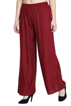 PAVONINE Maroon Color Rayon Fabric Half Flared Sharara For Women | Grocsy