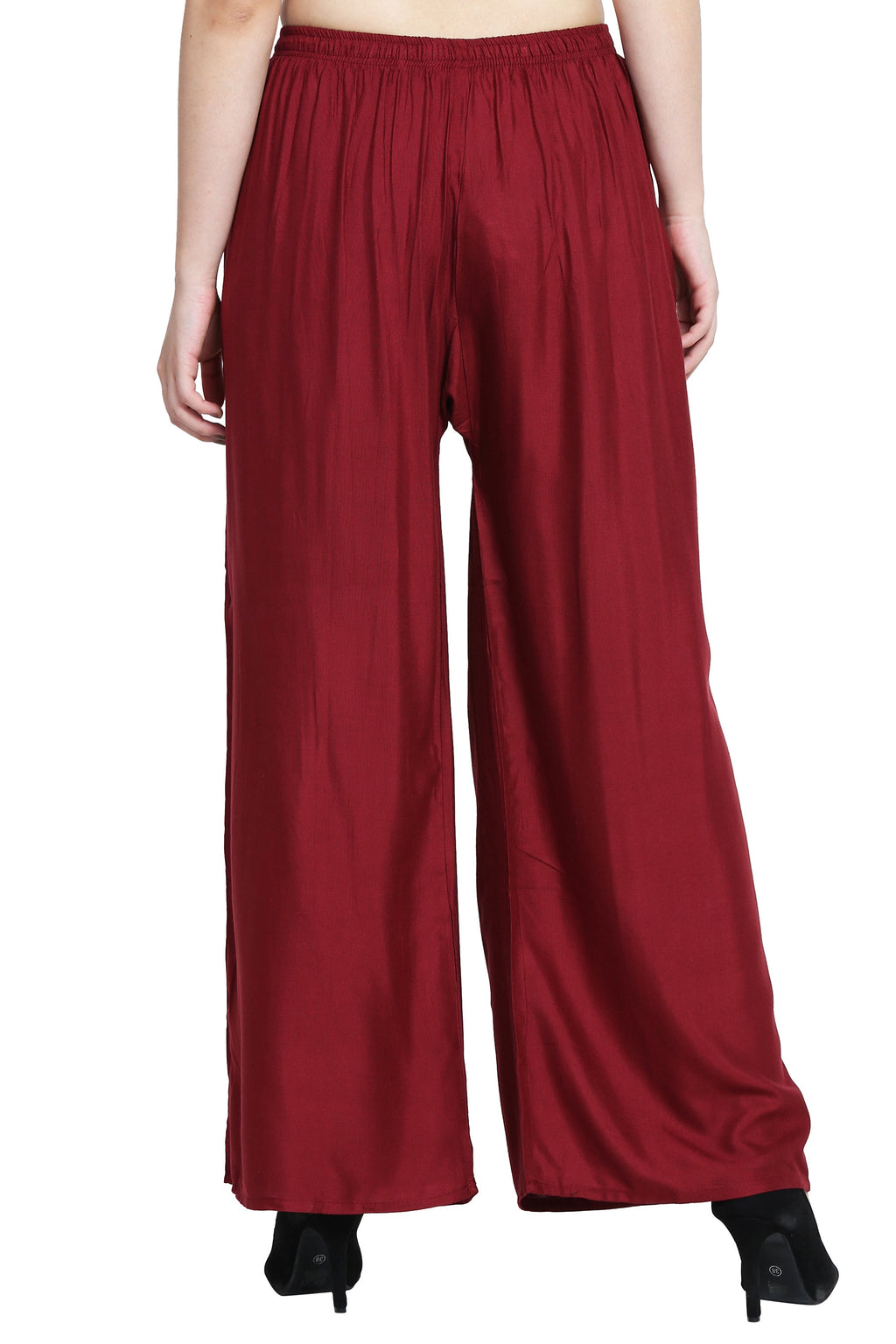 PAVONINE Maroon Color Rayon Fabric Half Flared Sharara For Women | Grocsy