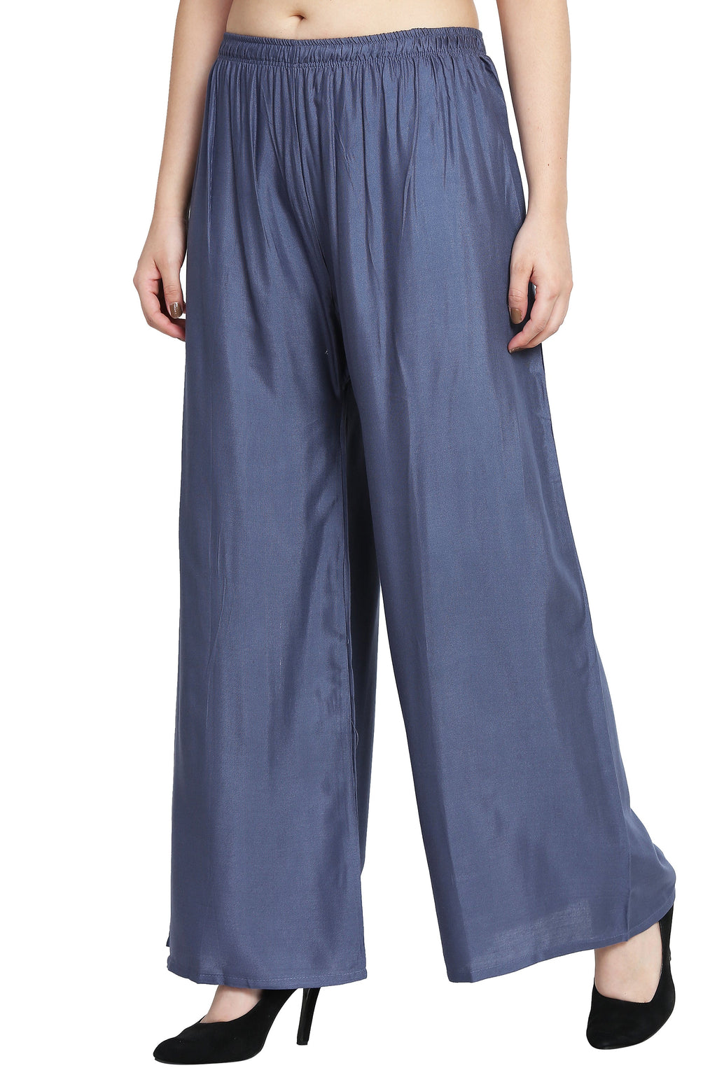 PAVONINE Grey Color Rayon Fabric Half Flared Sharara For Women | Grocsy