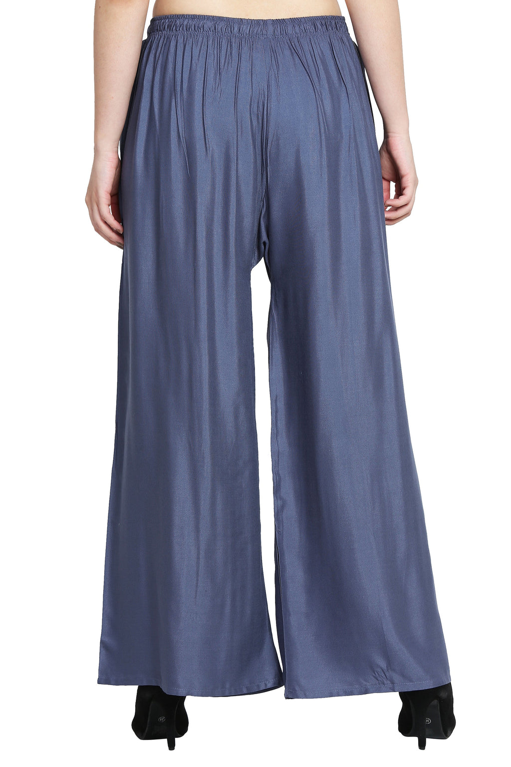 PAVONINE Grey Color Rayon Fabric Half Flared Sharara For Women | Grocsy