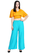 PAVONINE Rama Green Color Rayon Fabric Half Flared Sharara For Women | Grocsy