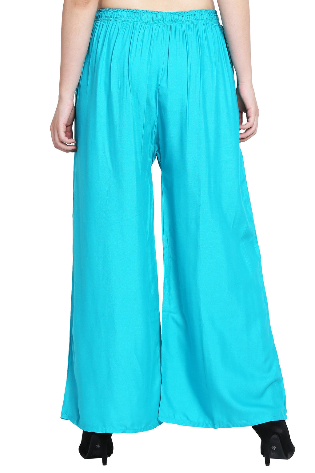 PAVONINE Rama Green Color Rayon Fabric Half Flared Sharara For Women | Grocsy