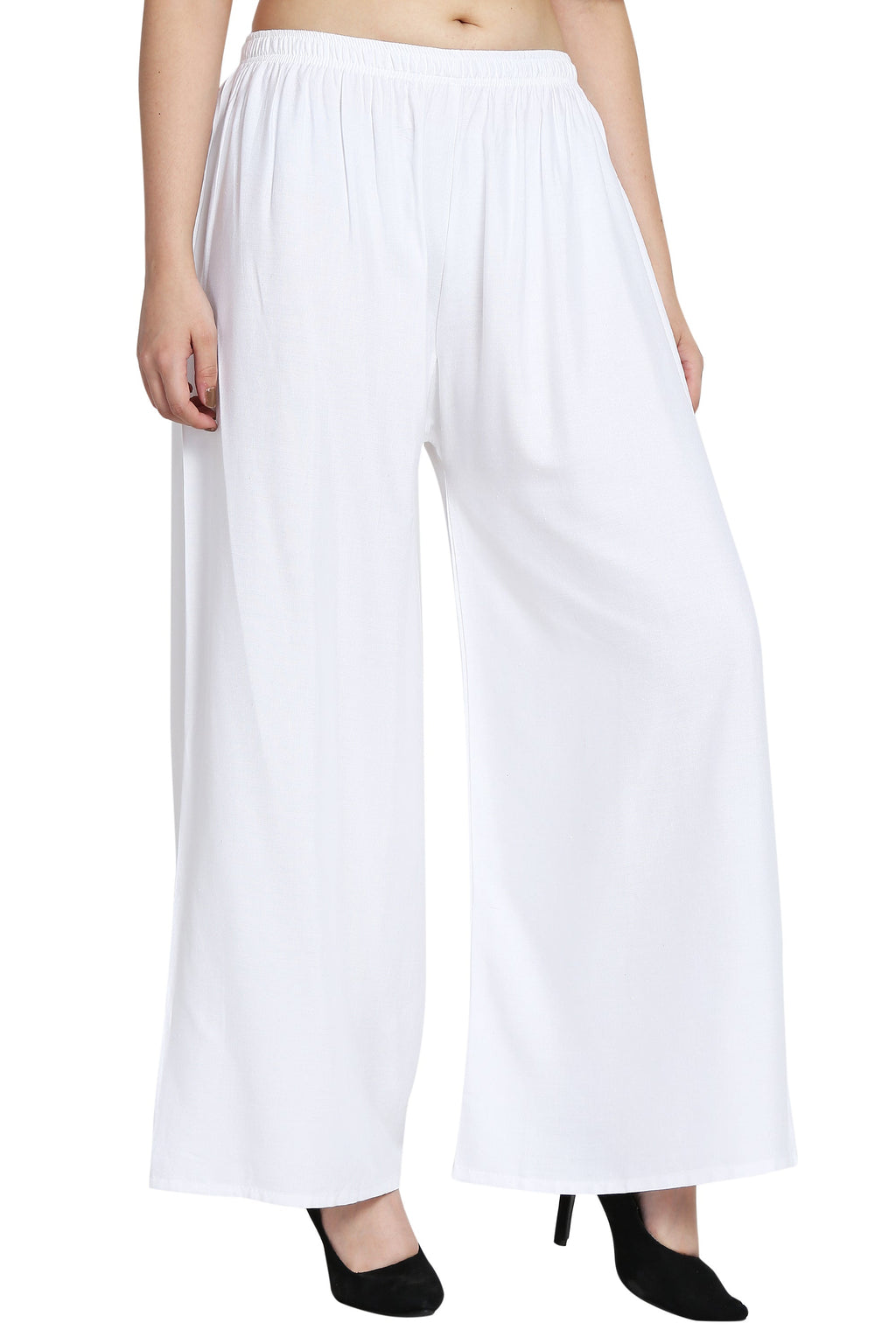 PAVONINE White Color Rayon Fabric Half Flared Sharara For Women | Grocsy