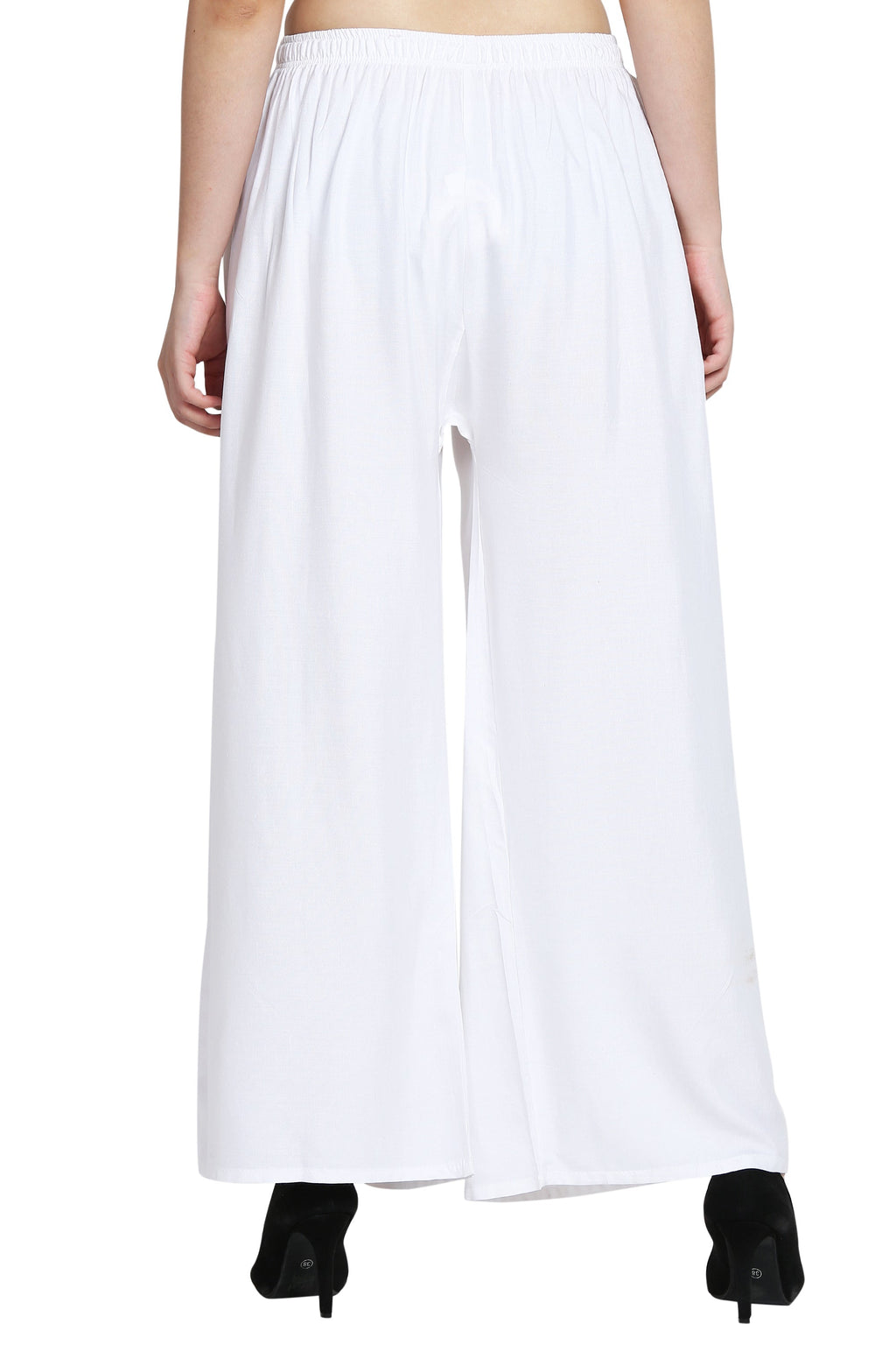 PAVONINE White Color Rayon Fabric Half Flared Sharara For Women | Grocsy