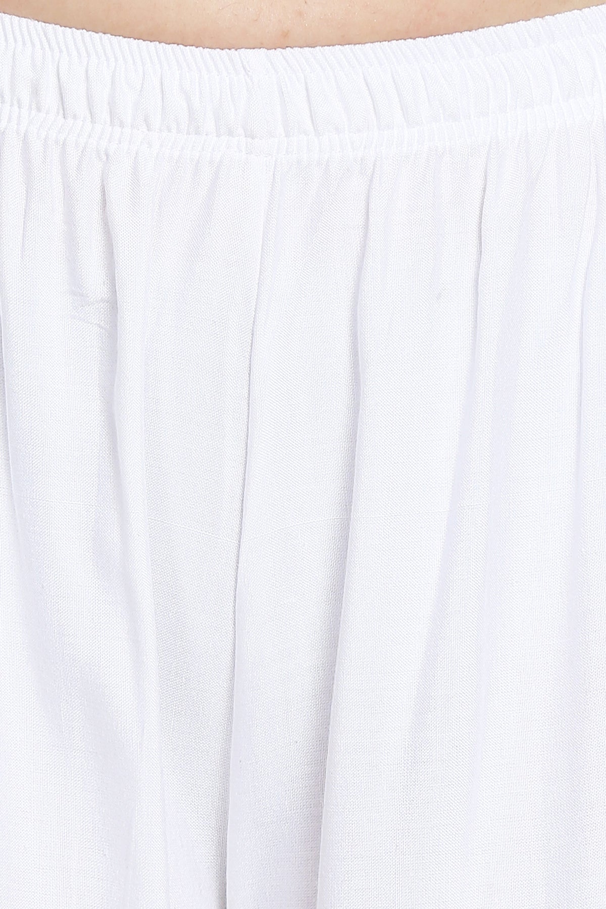 PAVONINE White Color Rayon Fabric Half Flared Sharara For Women | Grocsy