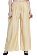 PAVONINE Beige Color Rayon Fabric Half Flared Sharara For Women | Grocsy