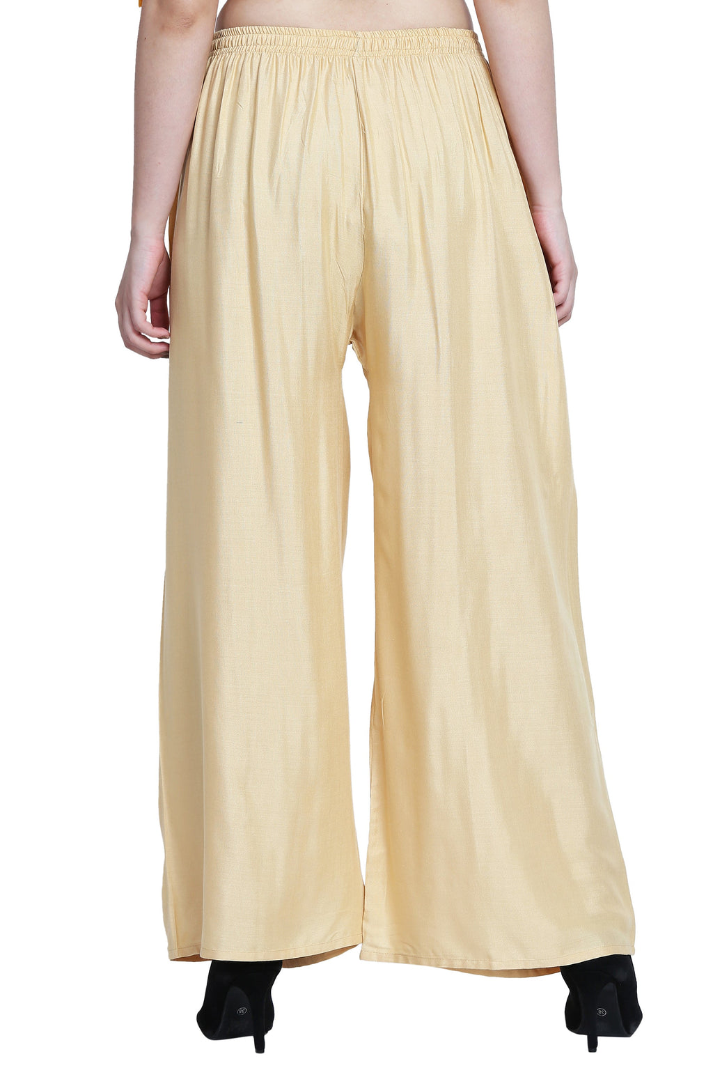 PAVONINE Beige Color Rayon Fabric Half Flared Sharara For Women | Grocsy