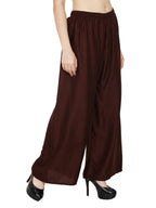 PAVONINE Brown Color Rayon Fabric Half Flared Sharara For Women | Grocsy