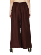 PAVONINE Brown Color Rayon Fabric Half Flared Sharara For Women | Grocsy