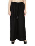 PAVONINE Black Color Rayon Fabric Half Flared Sharara For Women | Grocsy