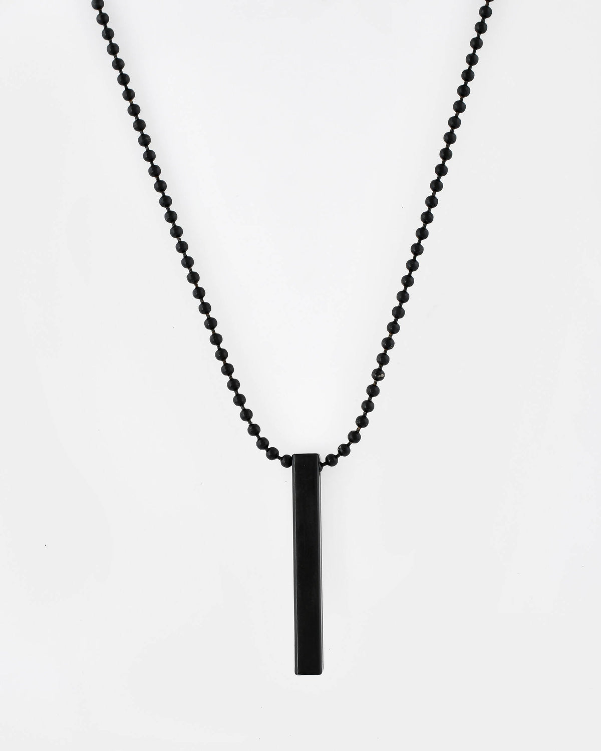 VOJ Women Black -Toned Stainless Steel Rhodium Plated Chain With Pendant Beads Chain | Grocsy