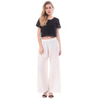 PAVONINE Off-White Color Rayon Fabric Half Flared Sharara For Women | Grocsy