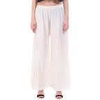 PAVONINE Off-White Color Rayon Fabric Half Flared Sharara For Women | Grocsy