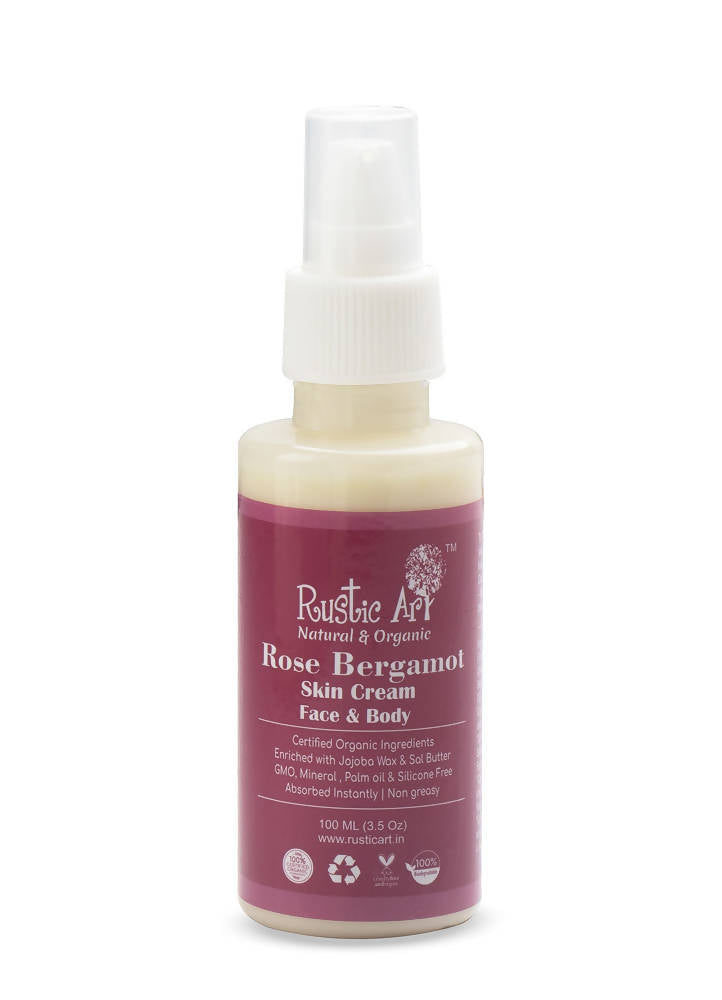Rustic Art Rose Bergamot Skin Cream Face & Body | Grocsy