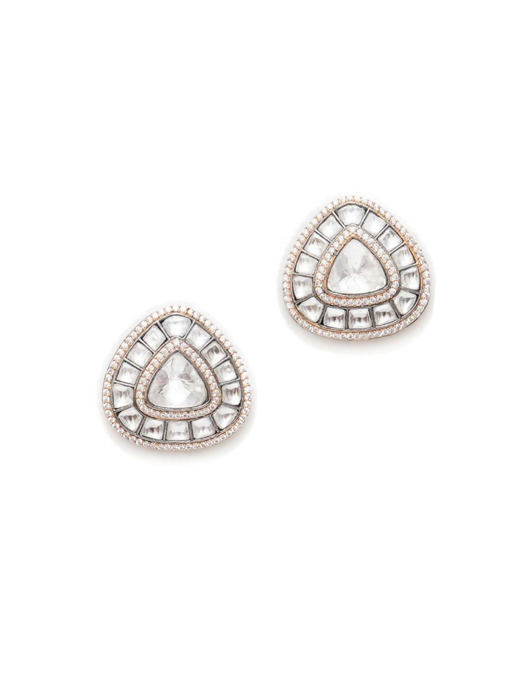 Kundan Earrings (silver) - Ruby Raang | Grocsy