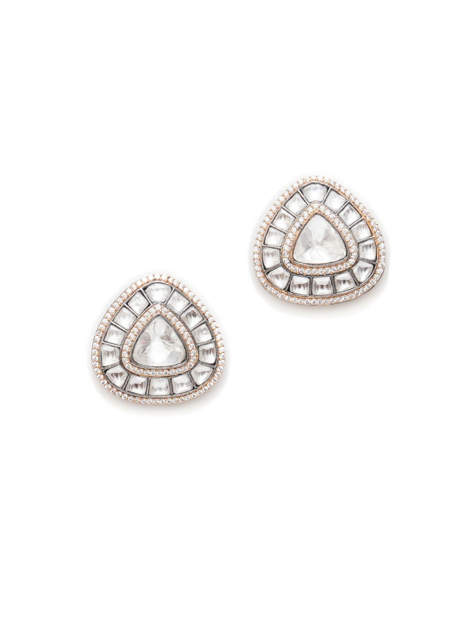 Kundan Earrings (silver) - Ruby Raang | Grocsy