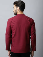 Even Apparels Maroon Color Pure Cotton Men's Kurta With Side Placket (SLD1182) | Grocsy