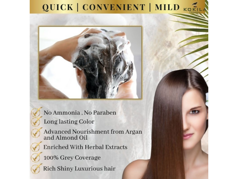 Kokila Organics NO PPD Shampoo Hair Colour - Black | Grocsy