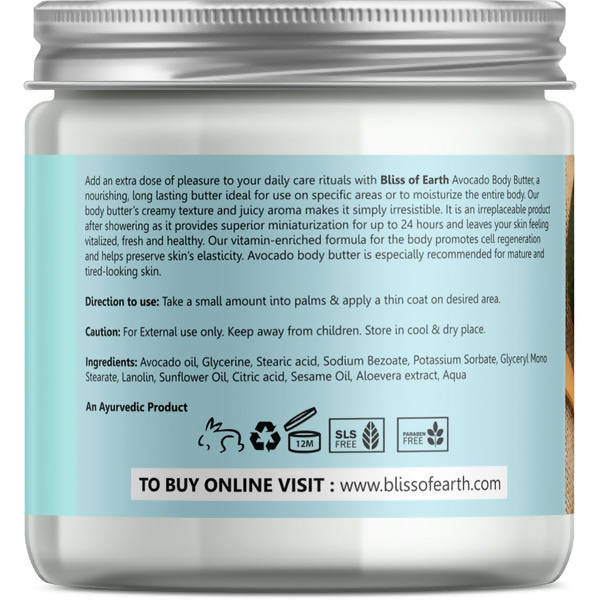 Bliss of Earth Rejuvenating Avocado Body Butter | Grocsy