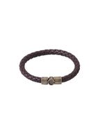 NVR Men's Brown Leather Bracelet | Grocsy