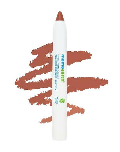 Mamaearth Hydra-Matte Crayon Transferproof Lipstick Cafe Latte Nude | Grocsy