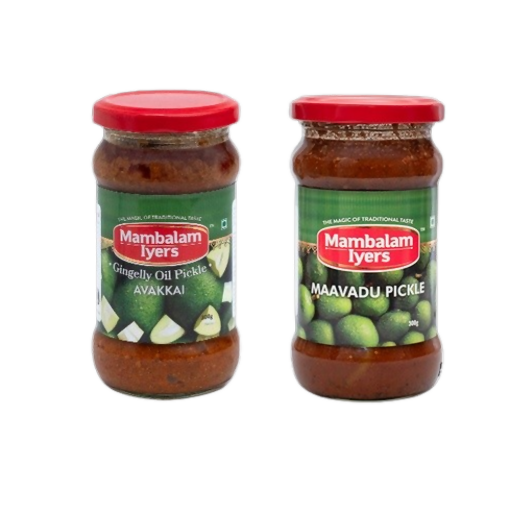 Mambalam Iyers Avakkai Pickle & Maavadu Pickle Combo | Grocsy