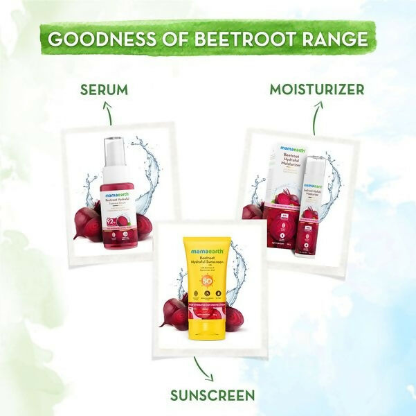 Mamaearth Beetroot Hydraful Sunscreen SPF 50 & PA++++ | Grocsy