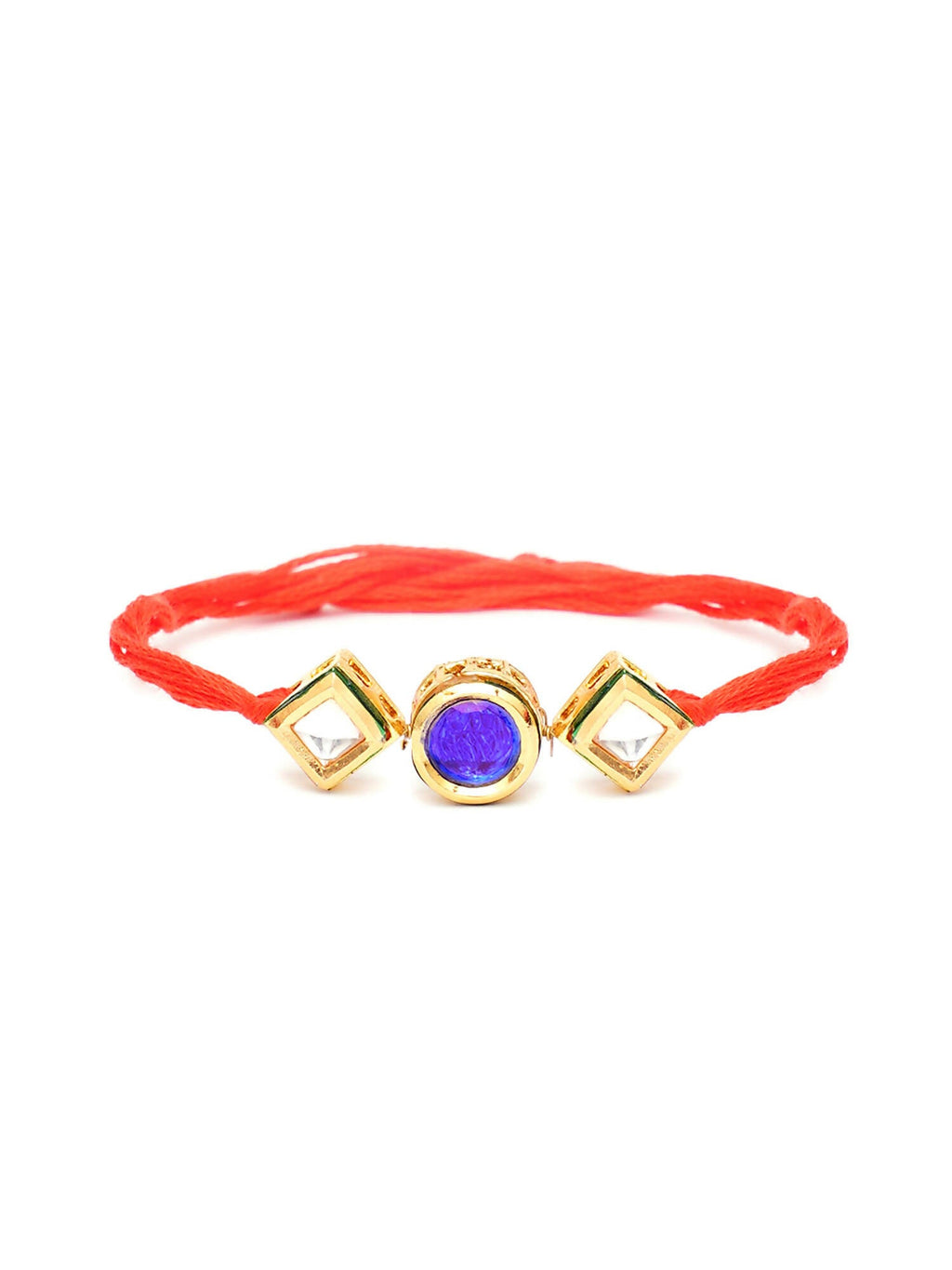 Designer kundan Rakhi - Ruby Raang | Grocsy