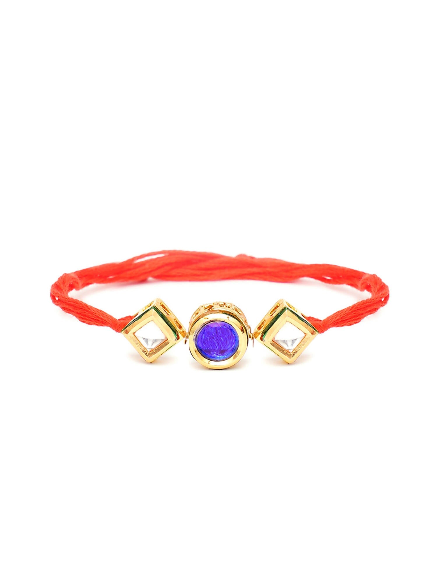 Designer kundan Rakhi - Ruby Raang | Grocsy
