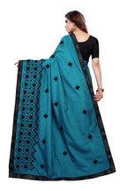 Vamika Rama Green Dola Silk Embroidery Saree | Grocsy