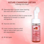 Glamveda Kesar Chandan Ubtan Foaming Face Wash With Soft Silicone Brush | Grocsy