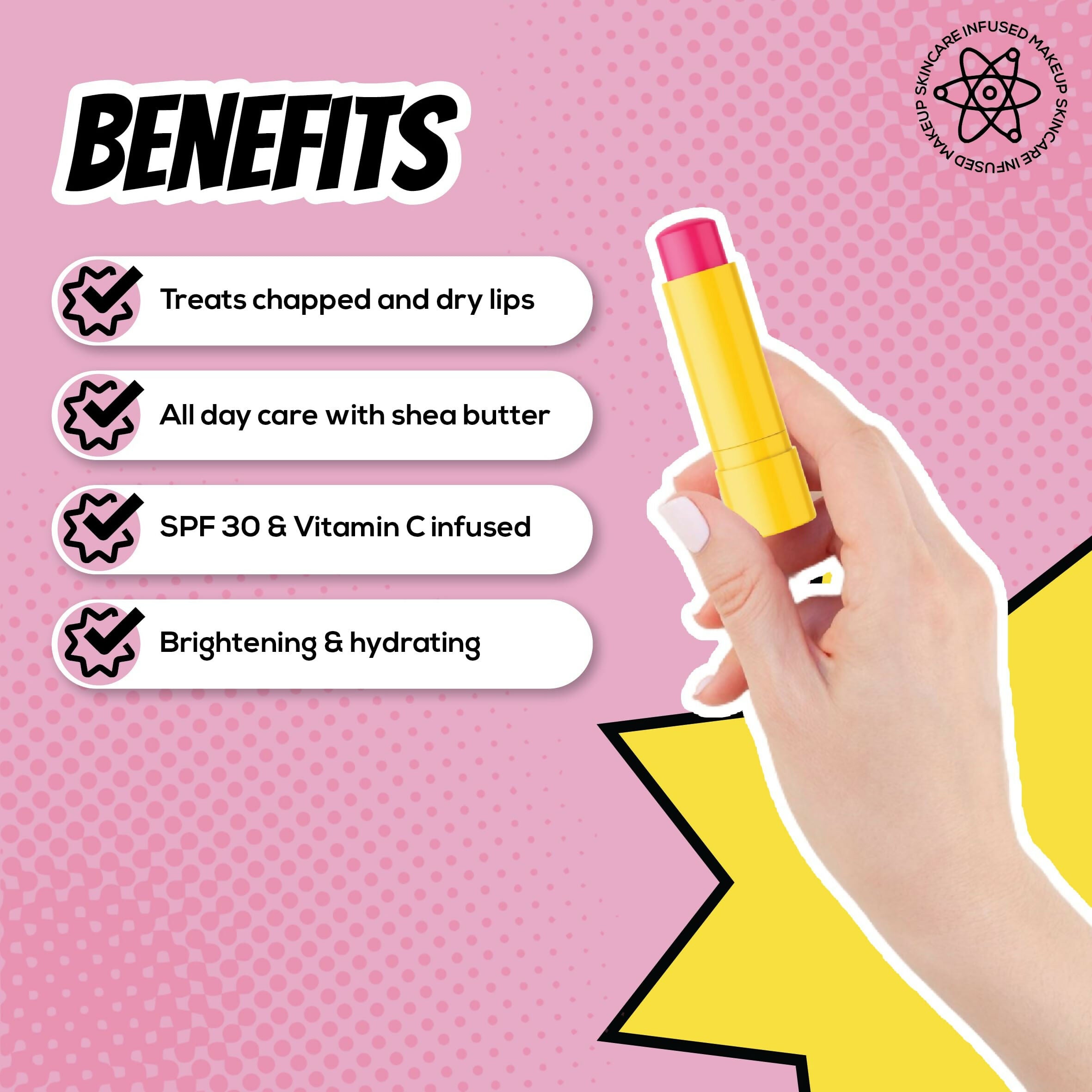 Renee Everyday Tinted Lip Balm - Rose Petal, Moisturizes & Protects with SPF 30 | Grocsy